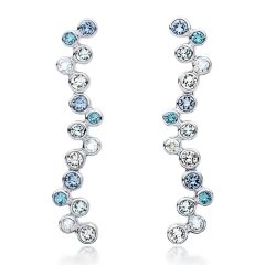 MYJS Fidelity Blue Bubble Drop Earrings with Swarovski® Crystals