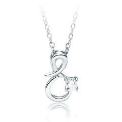 Letter I Name Initial Necklace with Cubic Zirconia